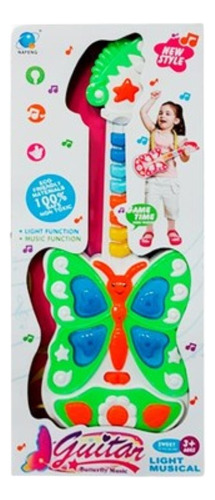 Guitar Butterfly Music Verde Guitarra Con Luz Y Sonido