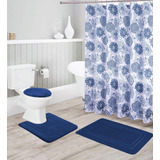 Cortinas D/ducha Better Home Style+accesorios - Azul Marino