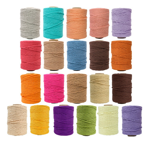 Hilo De Algodon Colores Macrame 3.5mm Mejor Calidad 100 Mts