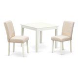 East West Furniture Oxab3-lwh-02 - Juego De Mesa De Comedor.