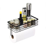 Organi Rack Black Portarrollos De Cocina, Porta Servitoallas