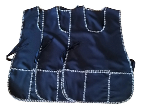 Mandil Babero Bata Gaban Casaca 3 Bolsas Ajustable 3 Piezas