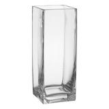 Vaso Objetos Decorativos Enfeites Sala 20x7x7cm Vidro Cor Transparente