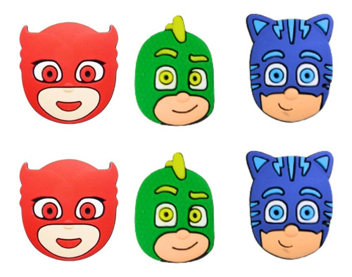 Apliques Pj Masks 6 Unidades Para Lembrancinhas E Artesanato