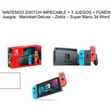 Nintendo Switch + 3 Juegos Y 2 Case Rigidos