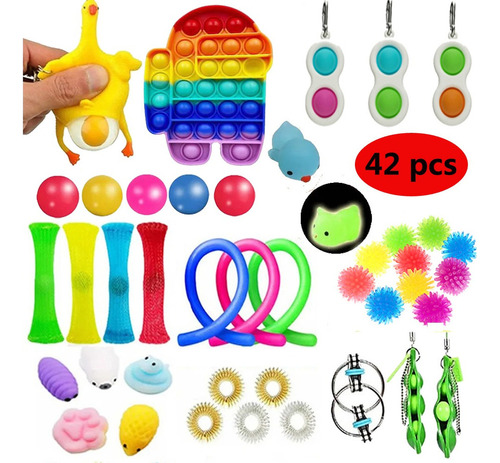 42 Piezas Popit Sensory Burbuja Fidget Juguete