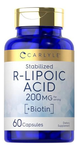 Carlyle Ácido R-lipoico 200 Mg | 60 Cápsulas | Ácido R-li