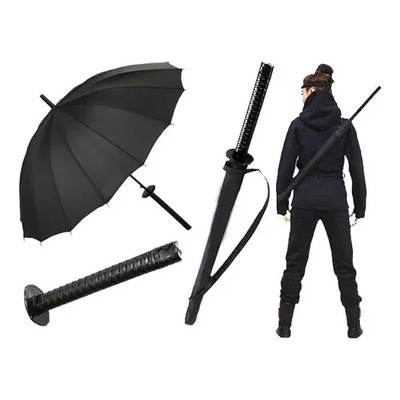 Sombrilla Katana Paraguas Samurai Demon Slayer Tela Chunya Alta Densidad Suave Comoda Lluvia Sol Color Negro Ele-Gate | Envío gratis