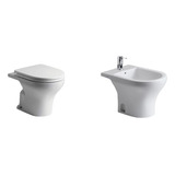 Juego De Baño Ferrum Veneto Inodoro Corto Bidet Tapa Suave