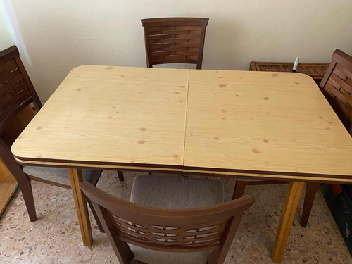 Juego De Comedor Mesa Extensible 8 Personas. Con 4 Sillas.