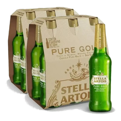 Kit C\u002F 12un Cerveja Stella Artois Pure Gold Sem Gluten 330ml | Frete grátis