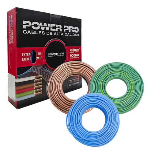 Pack 3 Rollos 100mt C/u Unipolar Ignifugo Flexible Power Pro