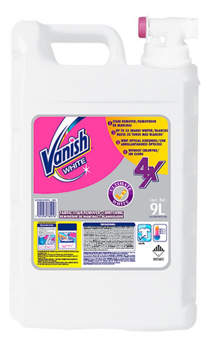 Quitamanchas Blanqueador Vanish White 4x 9 Litros