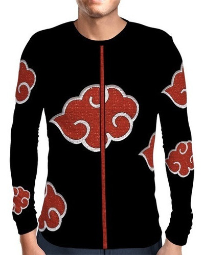 Camisa Manga Longa Animes Uniforme 3d Akatsuki Itachi Naruto