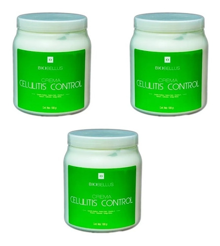 3 Potes De Crema Celulitis Control - Biobellus 1kg C/u