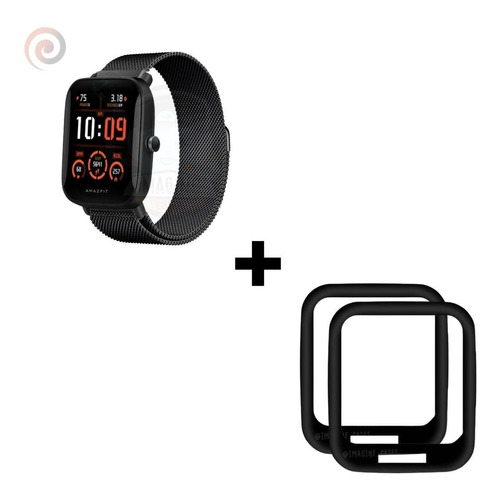 Kit 2x Película 3d + 1x Pulseira Milanese Amazfit Bip U Pro