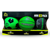 Set 3 Mini Balones Futbol, Basket, Futbol Americano