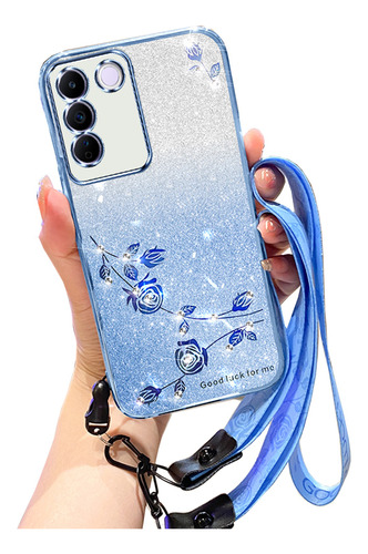 Brillo Brillante Cute Case Funda Para Vivo V25e + Correas