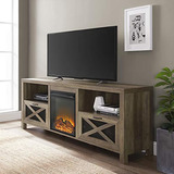 Mueble Para Tv De Madera Color Gris De 25 X 70 X 16 In.