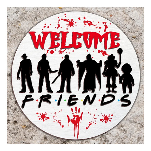 Cuadro Decorativo Halloween Pelicula Terror Friends Madera 