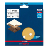 Disco De Lixa Bosch Expert C470 125mm G180, 5 Peças Quantidade De Cascalhos 180