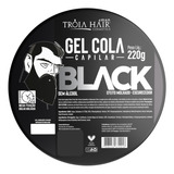 Gel Cola Black Escurecedor Troia Hair 220g Efeito Molhado