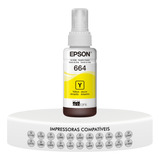 Refil De Tinta Epson Original T664 Amarela L355 365 375 495