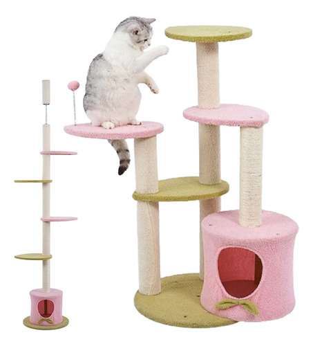 Arranhador Casinha Brinquedo Gato Pet  5modos Escalada Sisal