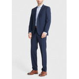 Traje Hombre Formal Slim Fit Vercelli Lana Azulino  Trial