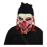 Máscara Payaso Terror Cryptic Clown Halloween Cabello Rojo Color Crema