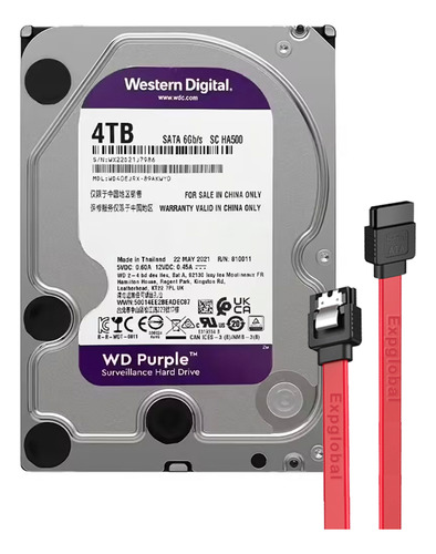 4tb Disco Duro Interno Western Digital Purple 3.5 7200