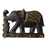- Llavero De Madera Con Diseño De Elefante, Organizador De P