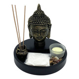 Jardim Zen Cabeça Buda Incensário Meditação Yoga Decoração 