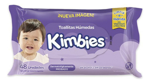 Toallitas Húmedas Kimbies Con Vitamina E Y Aloe Vera X48 Ud 