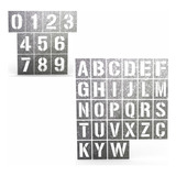Kit Stencil  Alfabeto E Números Vazados Chapa 2cm Altura