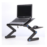 Suporte De Cama Desk C/ Mousepad P/ Notebook C/ Cooler Preto