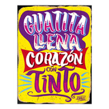 Cuadro Cartel Metalico Para Quincho Corazon Con Tinto 40x30 