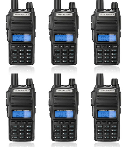 6 Radios Baofeng Uv-82 Walkie Talkie Uhf Vhf Original 8km