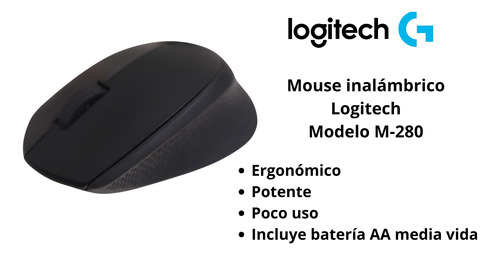 Mouse Inalámbrico Logitech Mod. M-280. Color Negro. Poco Uso