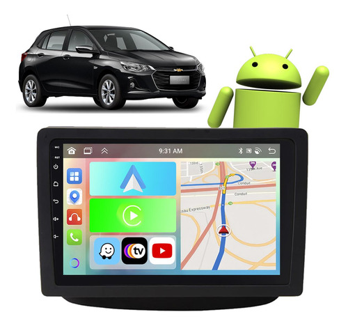 Central Multimídia Android Auto Onix 2021 2022 2023 2024 Gps