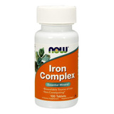 Now Foods Iron Complex Complejo De Hierro 100 Tabletas Sfn Sabor Sin Sabor