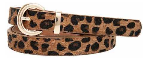 Cinto Feminino Couro Sintético Animal Print Com Pelos