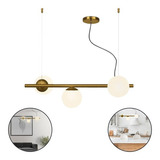 Lustre Pendente Century 3 Globos Jabuticaba Dourado Ono 80cm Cor Dourado-fosco 110v/220v