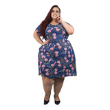 Vestido Plus Size Florido Moda Grande Barato G1 Promoção