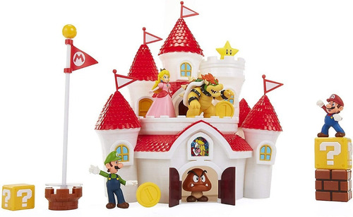 Set Castillo Reino Champiñón Deluxe Super Mario 5 Figuras