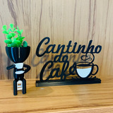 Kit Cantinho Do Cafe Decorativo Letreiro E Vaso Bob Robert 
