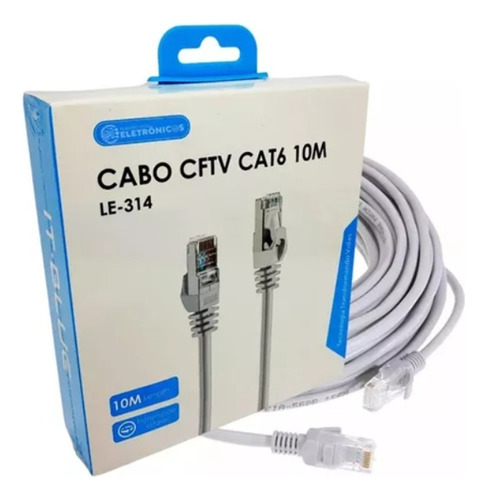 Cabo De Rede Internet Lan Rj45 Cftv Cat6 Montado 10 Metros