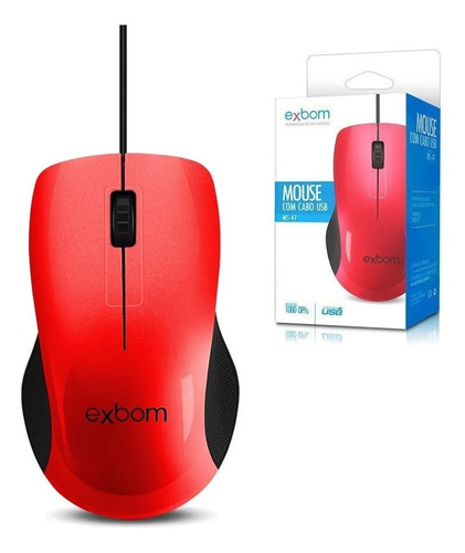 Mouse Exbom  Ms-47 Vermelho