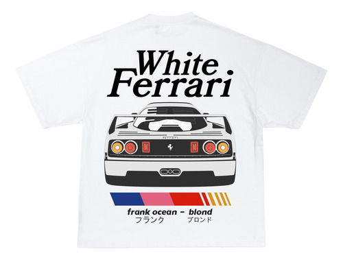 Playera Frank Ocean Blonde White Ferrari Oversize