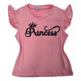 Blusa Camiseta Infantil Menina Princess Glitter Bloguerinha